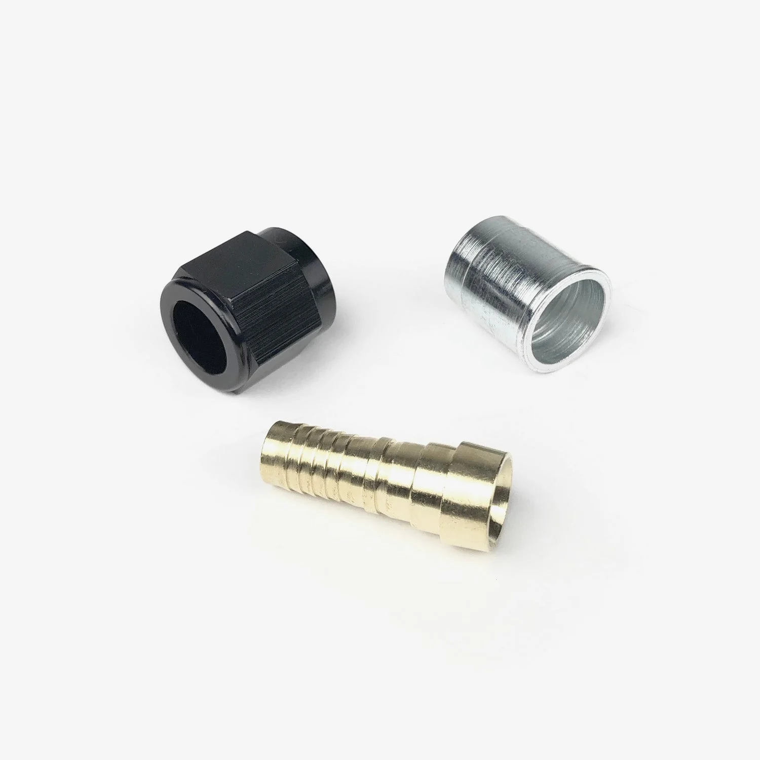 8AN Crimp Collar, Hose Insert & Swivel Nut