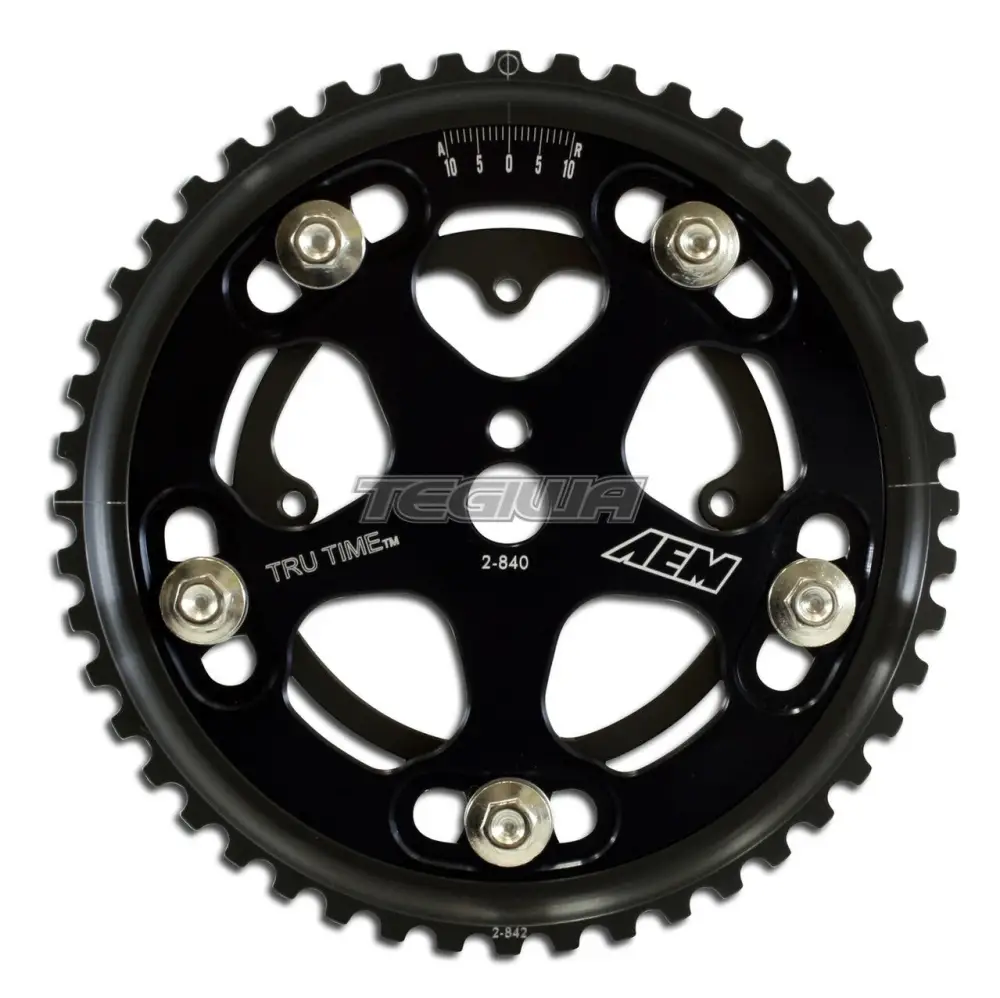 AEM Tru-Time Adjustable Cam Gear Black 5-Bolt Mitsubishi 4G63T