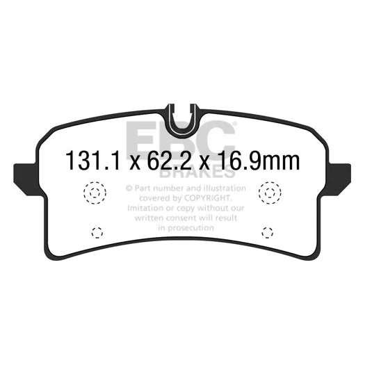 EBC Audi Porsche Yellowstuff Street and Track Rear Brake Pads - TRW Calliper (C7 RS7 & 95B Macan) - Image 2