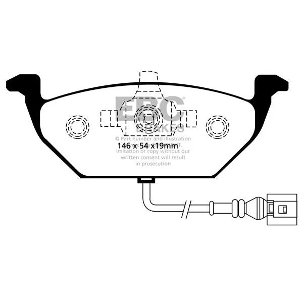 EBC Audi Volkswagen Redstuff Sport Front Brake Pads - VW Caliper (Inc. 8P A2, MK4 Golf, MK4 Golf GTI & MK5 Jetta) - Image 2