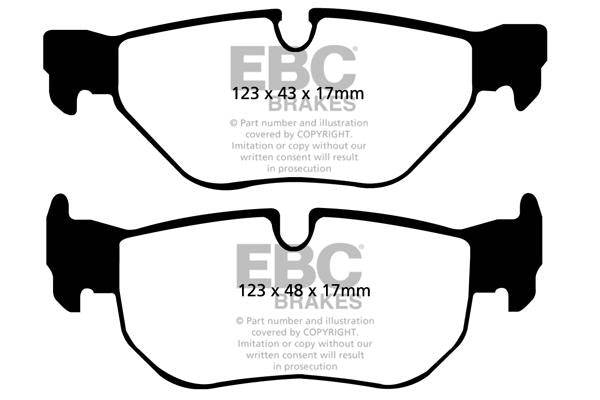 EBC BMW E81 E87 E90 E91 Redstuff Sport Rear Brake Pads - ATE Caliper (Inc. 130i, 318i, 320i & Alpina D3) - Image 3