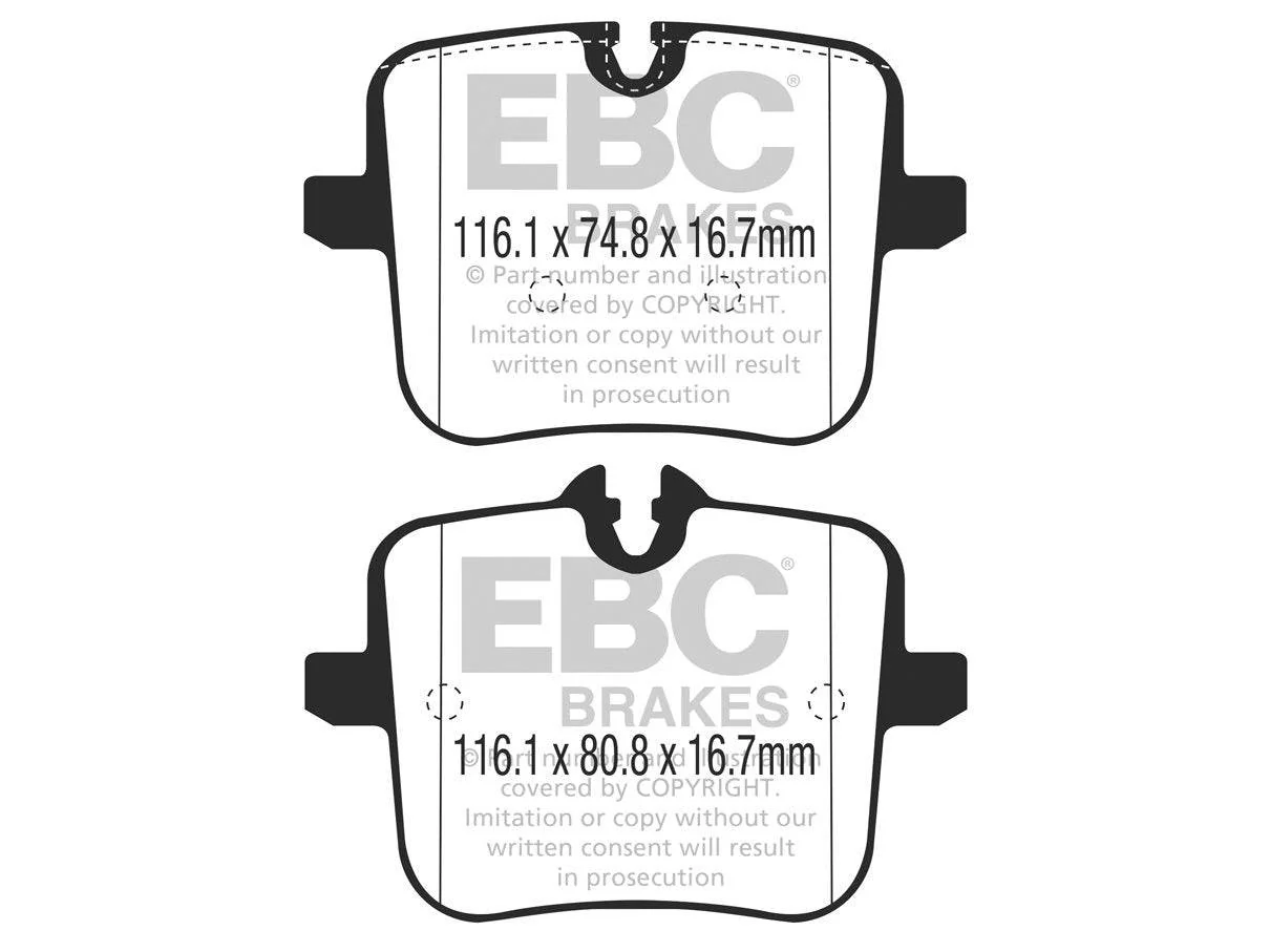 EBC BMW F90 M5 Redstuff Sport Rear Brake Pads - TRW Caliper - Image 2