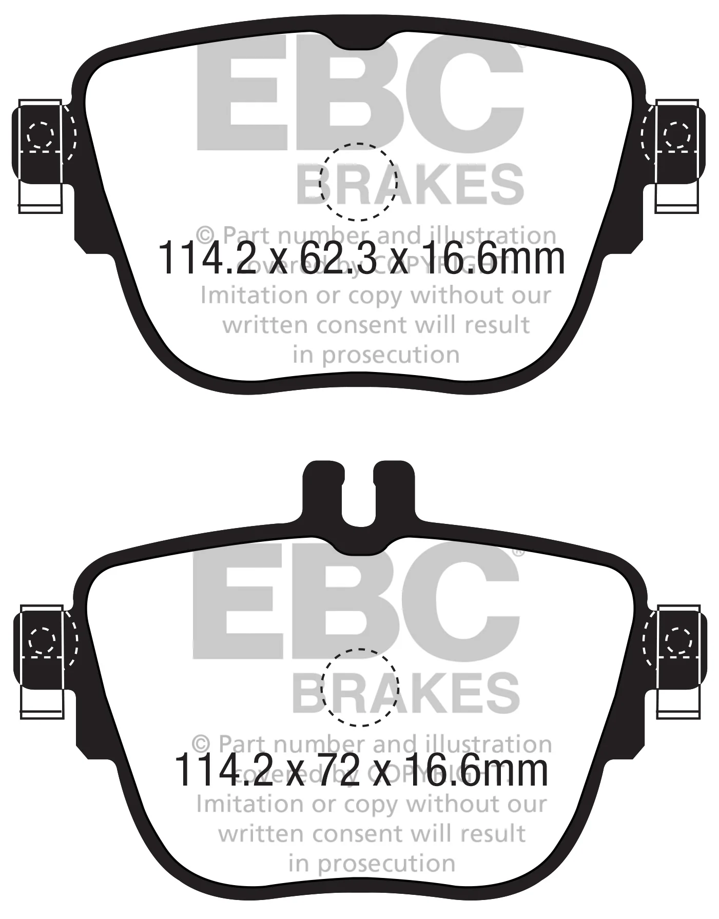 EBC Mercedes-Benz C257 W/S213 A/C238 Yellowstuff Street and Track Rear Brake Pads (Inc. CLS400d, CLS350d, E300e & E400 TD) - Image 2