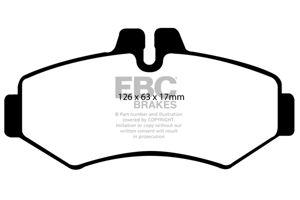 EBC Mercedes-Benz Volkswagen Yellowstuff Street and Track Rear Brake Pads - Bosch Caliper (Inc. W461 290D, W463 G320, W463 G500 & D2 LT 35) - Image 2