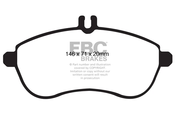 EBC Mercedes-Benz W/S/C204 W/S212 Yellowstuff Street and Track Front Brake Pads - TRW Caliper (Inc. C180, E200, SLC180 & SLK200) - Image 2