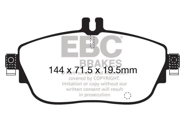 EBC Mercedes-Benz W176 W246 C/X117 X156 Yellowstuff Street and Track Front Brake Pads - TRW Caliper (Inc. A250, B250, CLA250 & GLA250) - Image 2