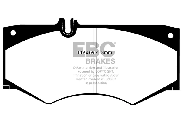 EBC Mercedes W463 Yellowstuff Street and Track Front Brake Pads - Perrot Calliper (Inc. G500, G270d, G350d & G400d) - Image 2