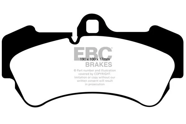 EBC Porsche Volkswagen Wiesmann Bluestuff NDX Trackday Front Brake Pads - Brembo Caliper (E1 Cayenne, Touareg & MF5) - Image 2