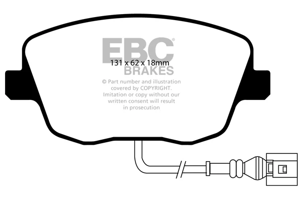 EBC Volkswagen 9N Polo Yellowstuff Street and Track Front Brake Pads - TRW Caliper - Image 2