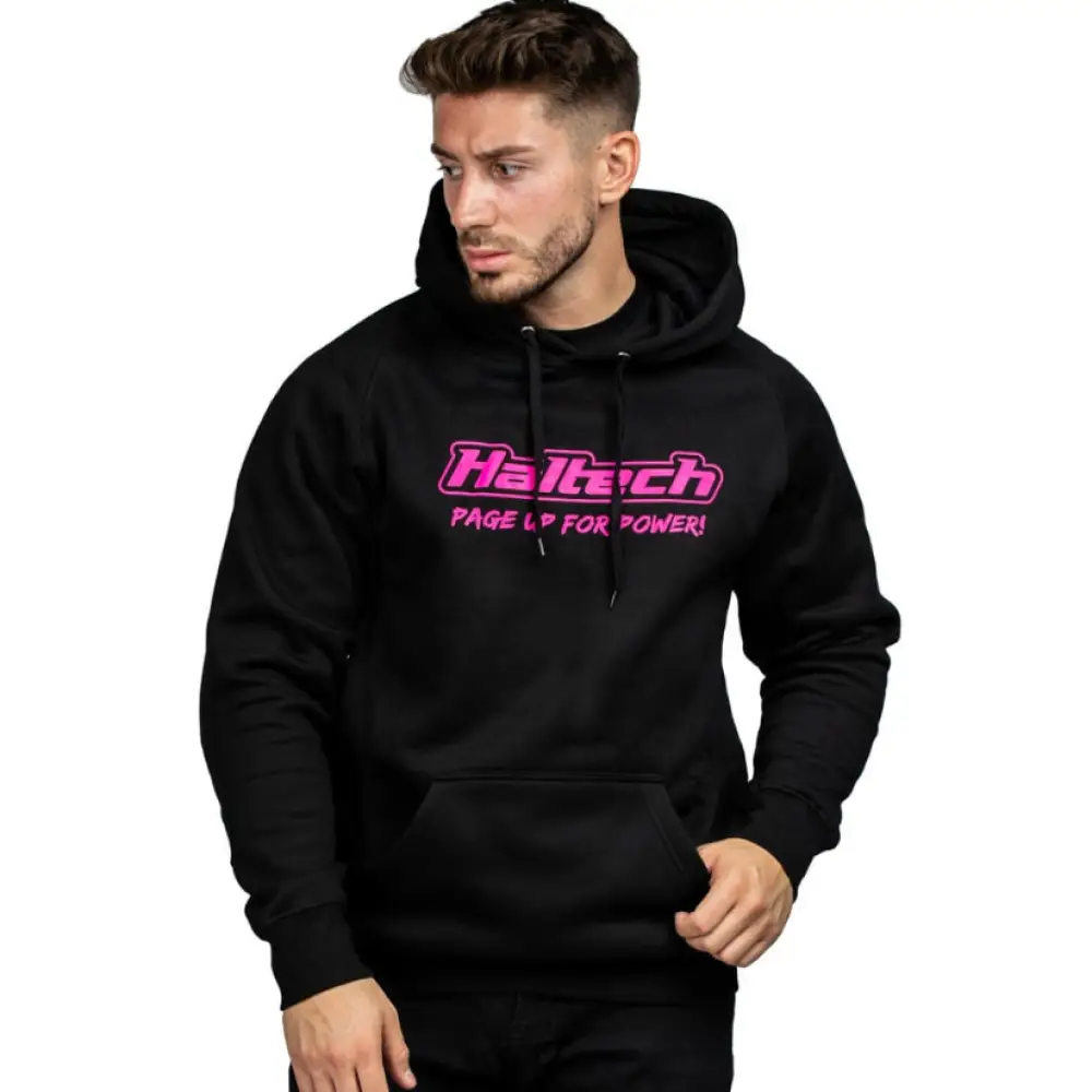 Haltech Classic Hoodie Black Pink - Image 2