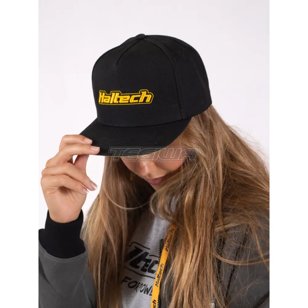 Haltech Snapback Cap Black with Yellow Logo - Image 4