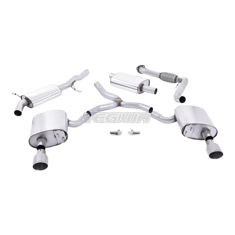 Milltek Audi A4 2.0 TFSI B9 Quattro Saloon & Avant (Non OPF/GPF Models & Without Brace Bars) 2016-2024 Cat Back Exhaust - Image 3